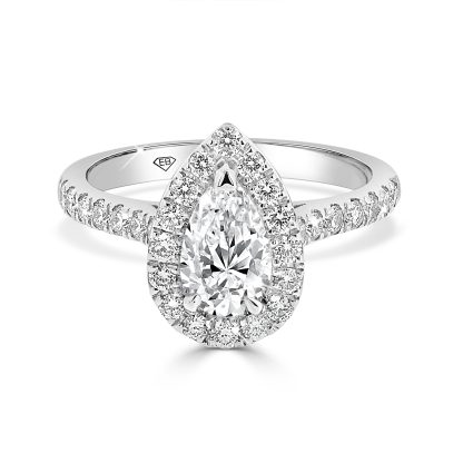 PEAR CUT HALO ENGAGEMENT RING