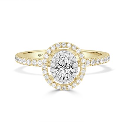 Oval cut halo engagement ring