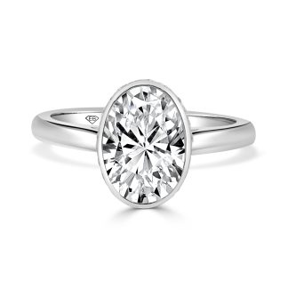 Oval Cut Bezel Set Diamond Engagement Ringoval cut engagement ring