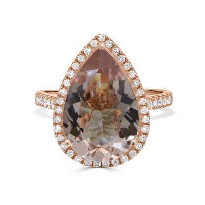 Pear Cut Morganite Ring