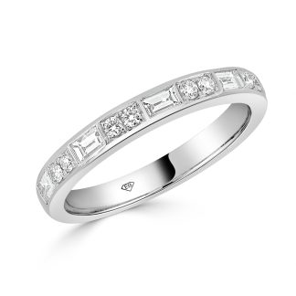 Baguette And Round Cut Diamond Wedding Banddiamond wedding band