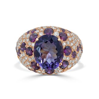 Rose Gold Amethyst Dress Ringrose gold amethyst dress ring