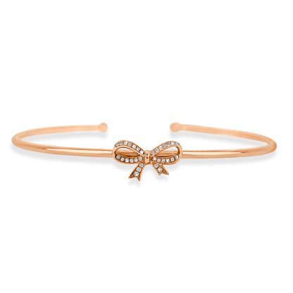 Rose Gold Bangle with Bow Design and Diamonds by Ernesto Buono Fine Jewellery