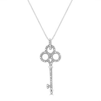 Diamond Key NecklaceDiamond key necklace in 18kt gold