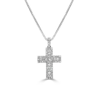 Diamond Cross Pendant A Symbol of Elegance and FaithDiamond cross pendant in 18kt gold, set with round brilliant diamonds