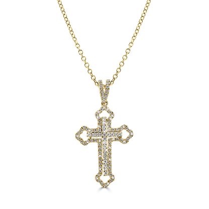 Diamond Orthodox cross necklace