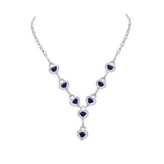 Sapphire and Diamonds NecklaceHeart-shaped sapphire necklace