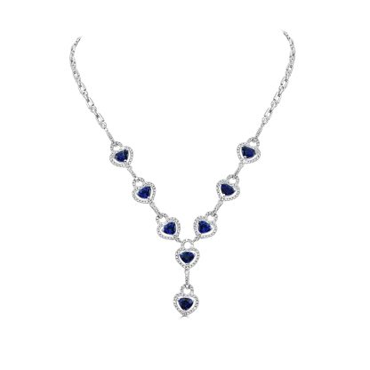 Heart-shaped sapphire necklace