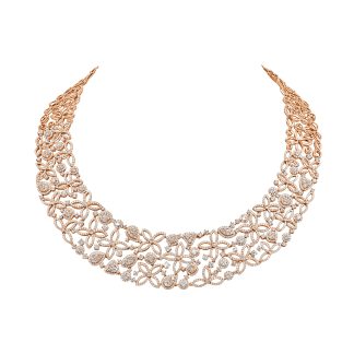 Rose Gold Diamond NecklaceRose gold diamond necklace floral design