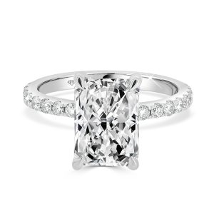 Radiant cut engagement ring