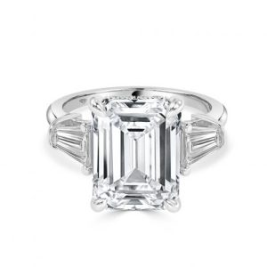 Emerald cut engagement ring