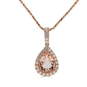 morganite and diamond pendant